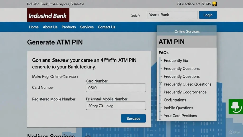 How to generate ATM PIN IndusInd Bank online