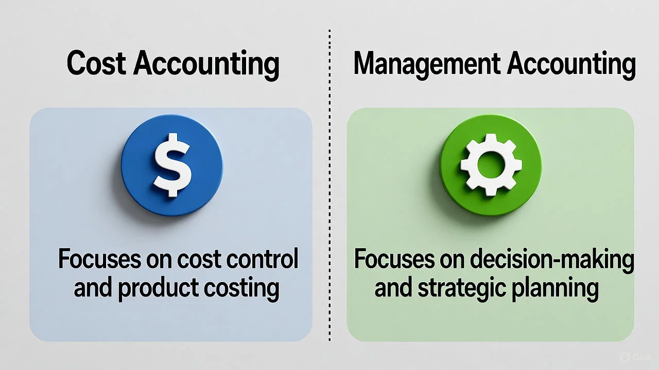 difference between cost accounting and management accounting